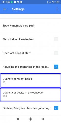 Количество книг, отображаемых в коллекциях и недавних